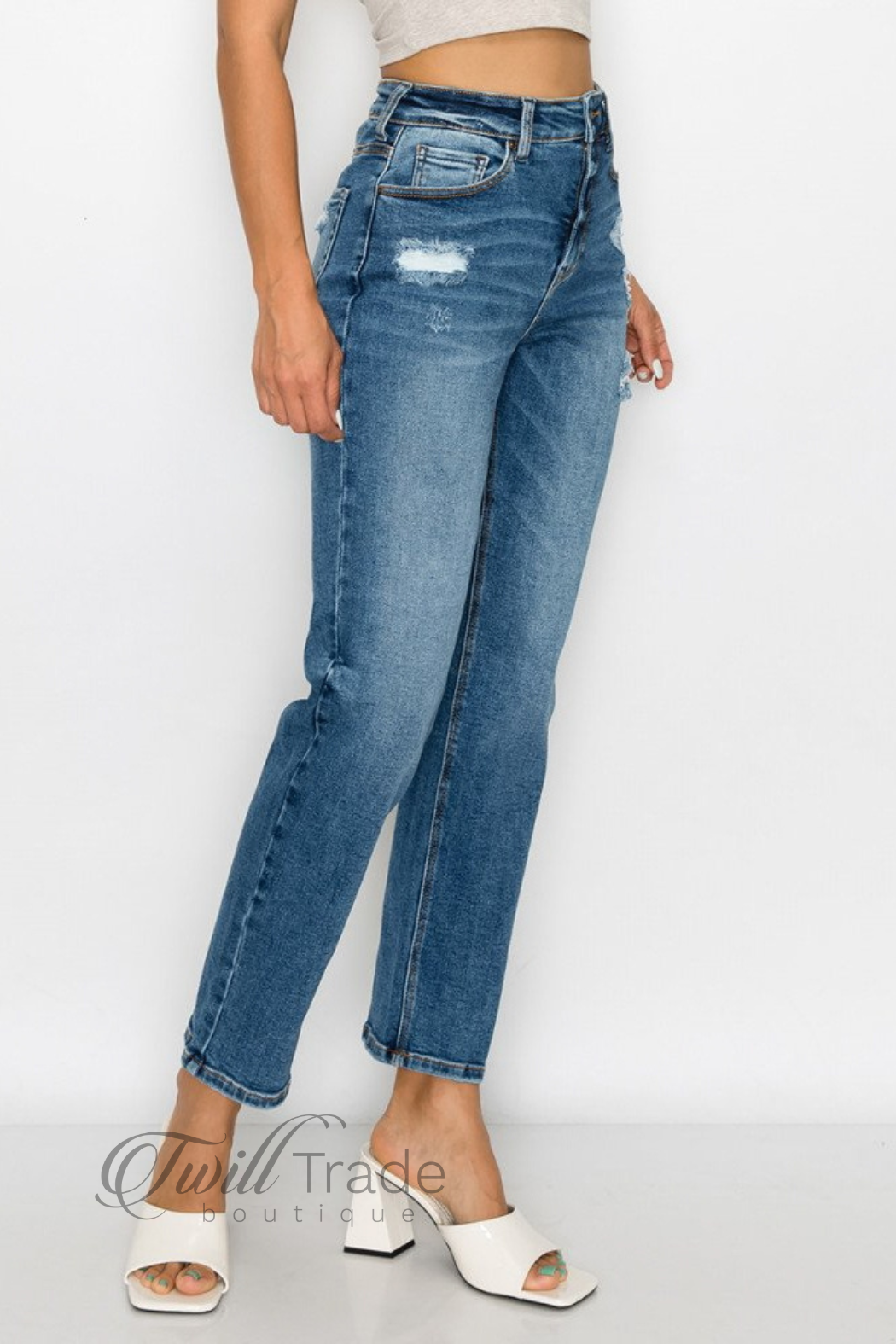 Medium Wash Slim Straight Jean