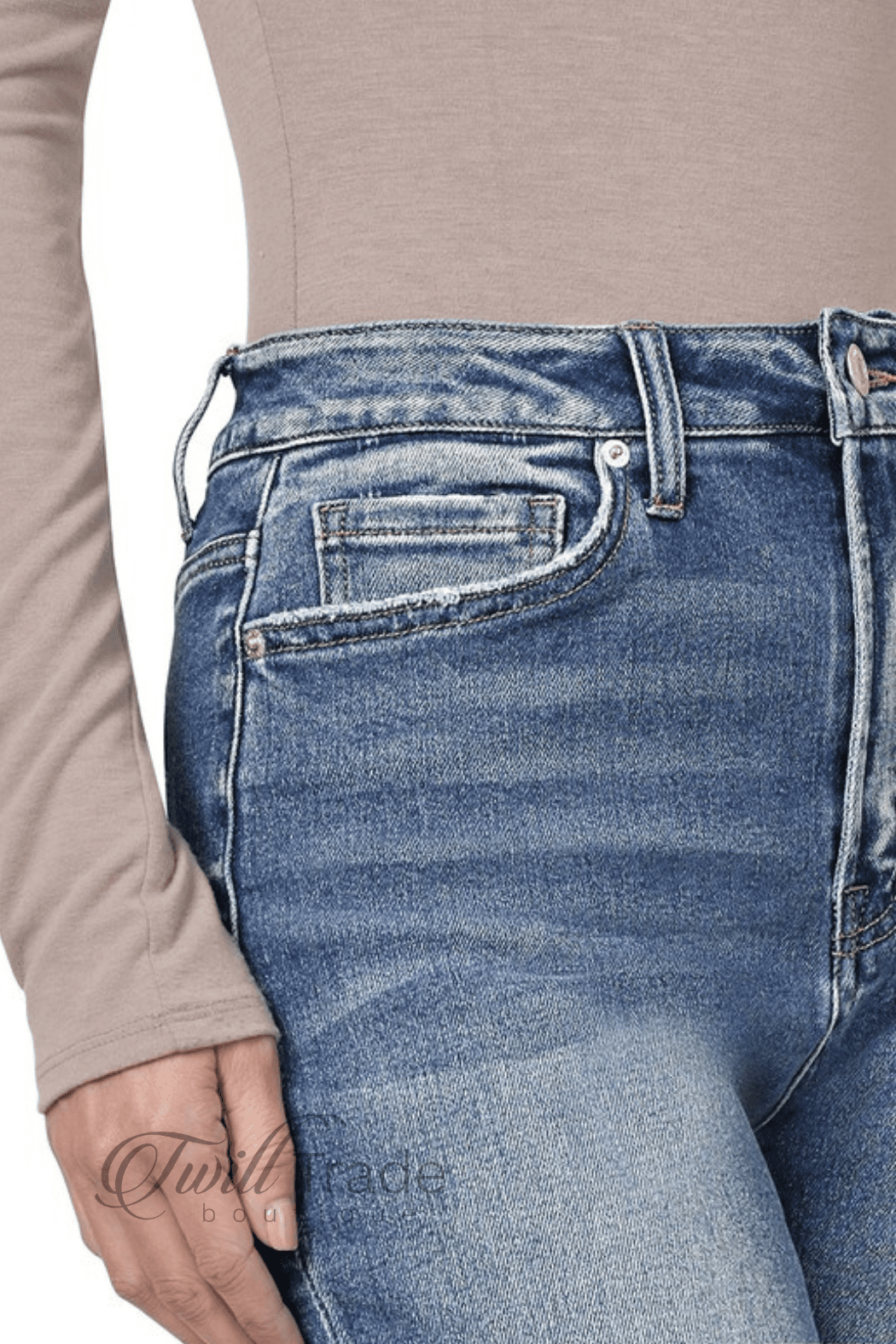 Distressed Cuffed Mom Jeans