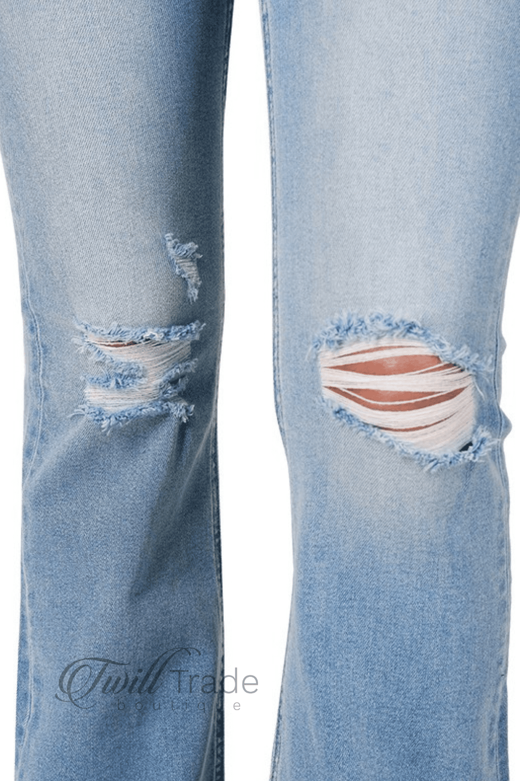 Distressed Flare Denim Jeans