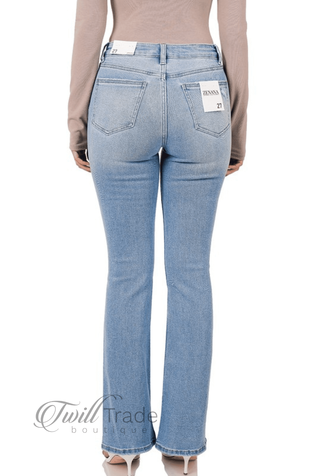 Distressed Flare Denim Jeans