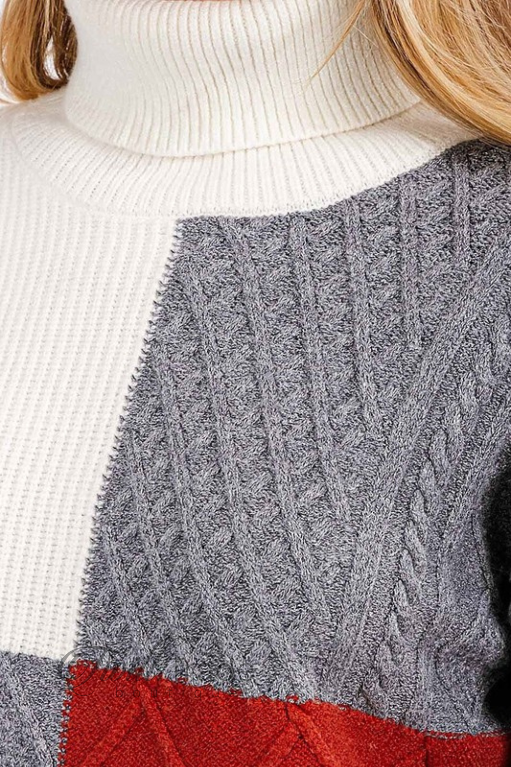 Turtleneck Colorblock Sweater