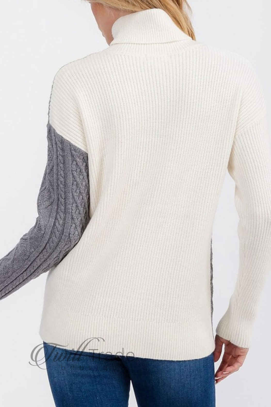 Turtleneck Colorblock Sweater