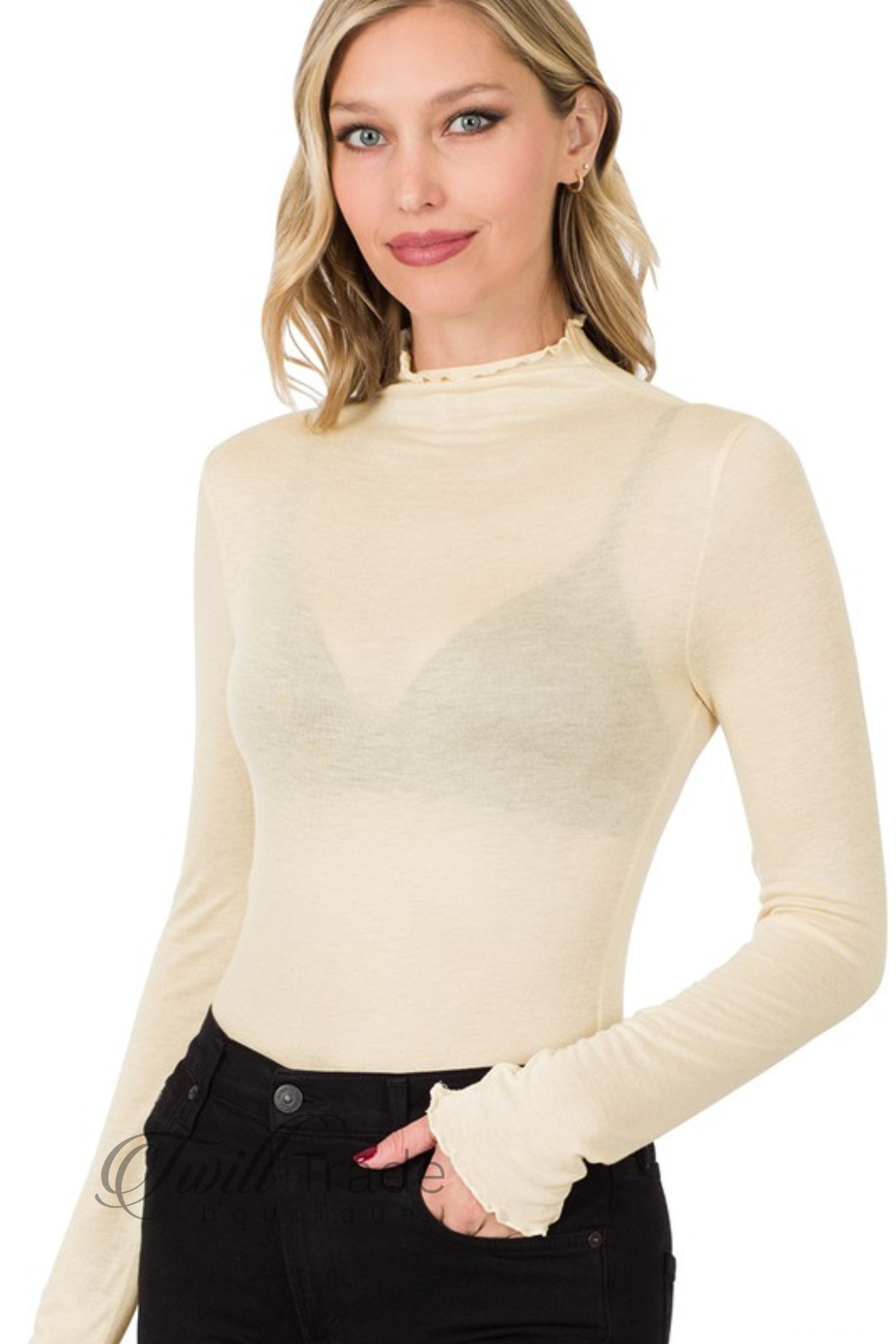 Mock Neck Layering Top