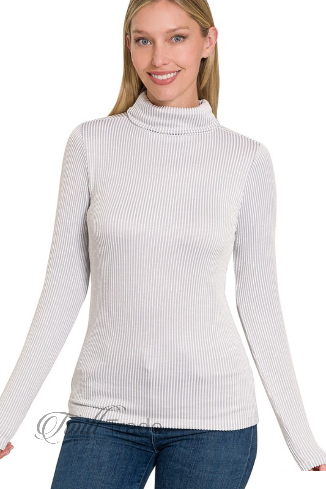 Ribbed Turtleneck Top