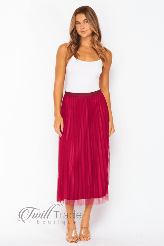 Double Layer Pleated Skirt