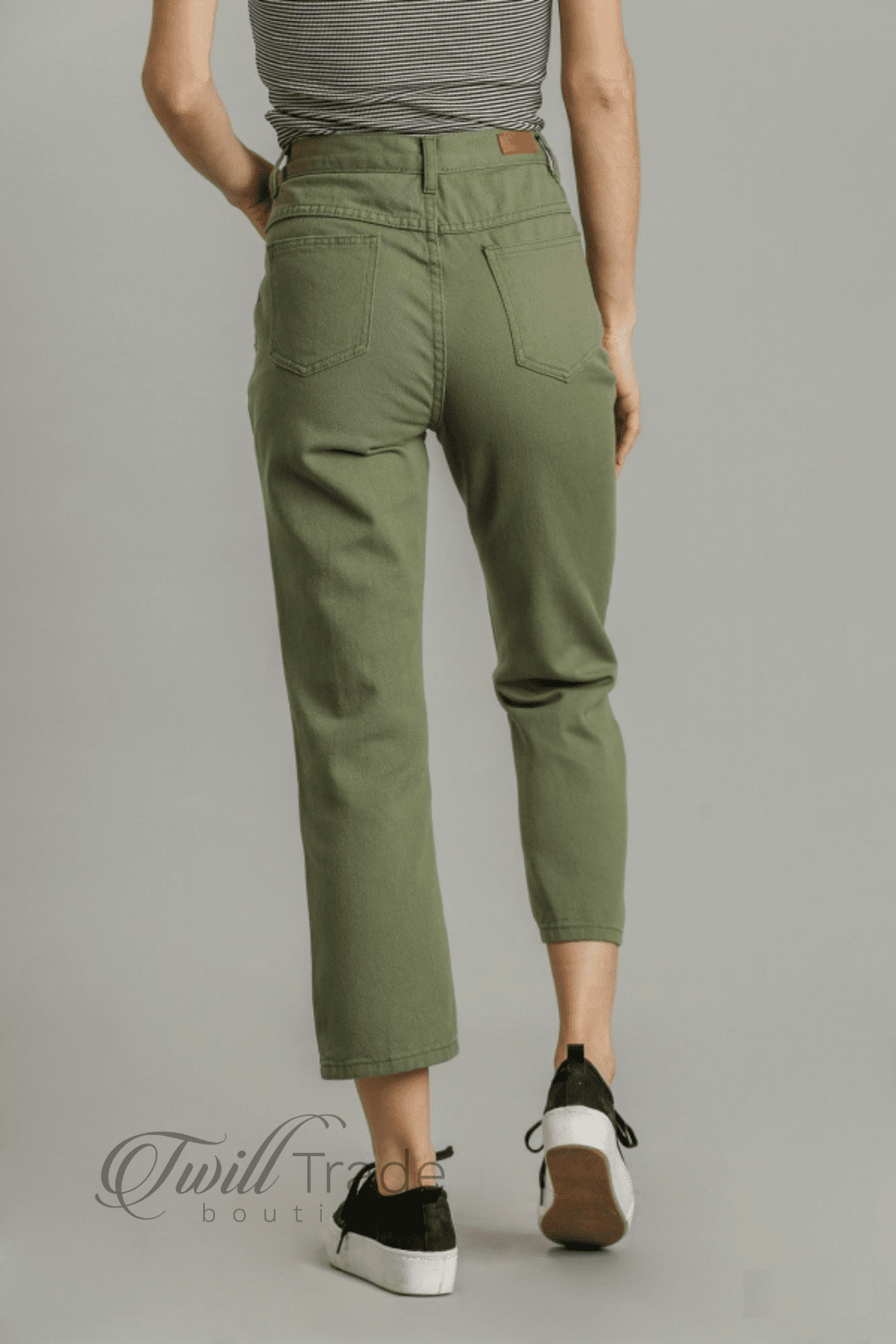 Olive Straight Denim Jeans