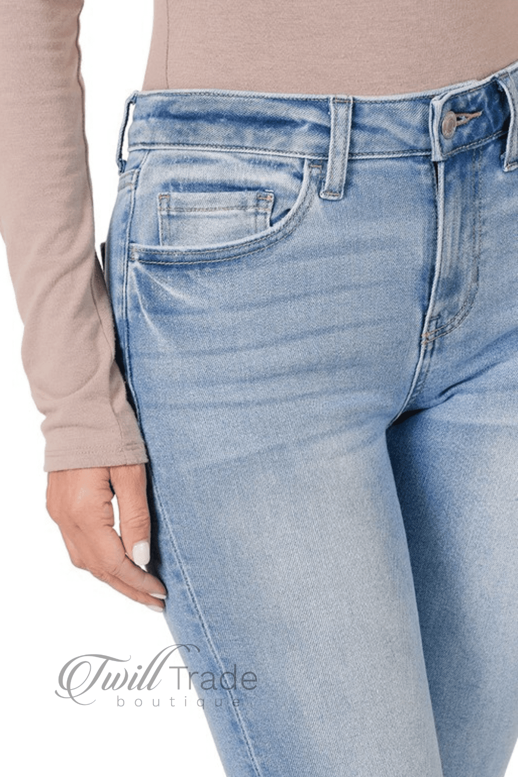 Distressed Flare Denim Jeans