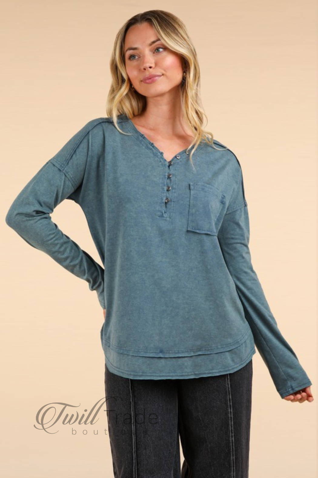 Mineral Washed Knit Top