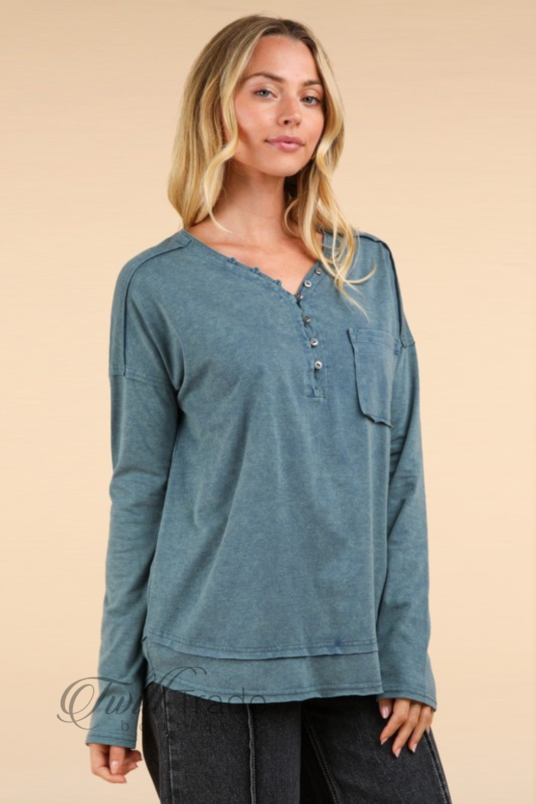 Mineral Washed Knit Top