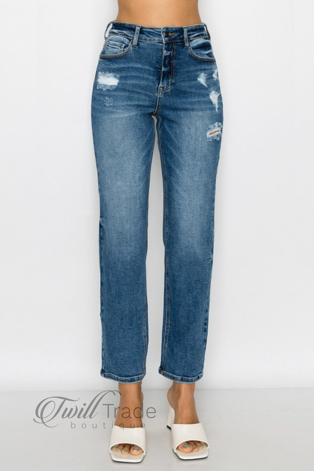 Medium Wash Slim Straight Jean