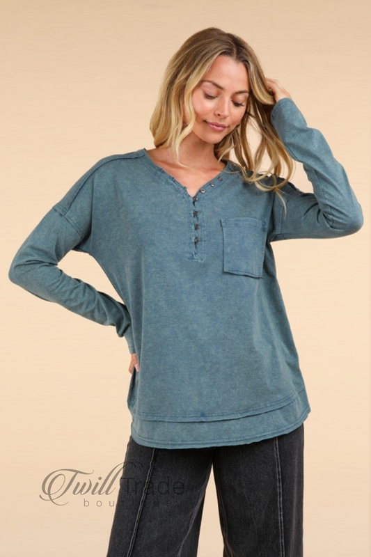 Mineral Washed Knit Top